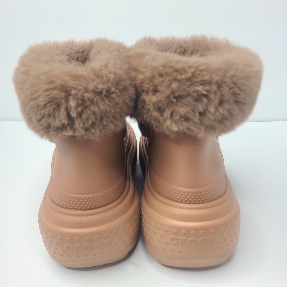 Crocs Stomp Faux Fur Lined Platform Boots Cork Women's 10 Chunky Unisex - Picture 7 of 9